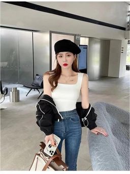 MISS MOSA BY AKANKSHA - Nino White with Inbuilt Bra Tank Top