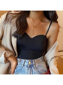 MISS MOSA BY AKANKSHA - Rome Black with Inbuilt Bra Tank Top