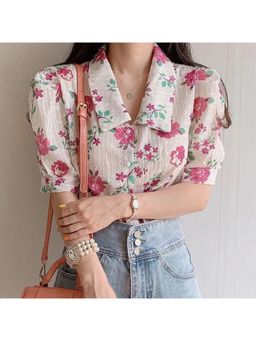 MISS MOSA BY AKANKSHA - Susan Pink Floral Crop Top
