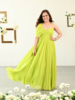 ORDINAREE - Fluorescent Green Long Maxi Dress