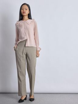 The Label Life - Mocha Textured Straight Fit Pants