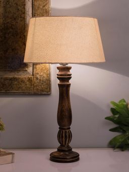 Homesake - Victorian Black Table Lamp Khadi Shade