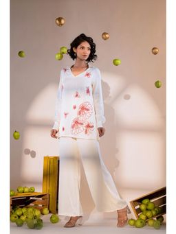 Amrood - Off White Embroidered Full-Sleeve Co-Ord (Set of 2)