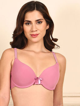 PrettyCat - Women Lightly Padded Underwire Plunge Bra with Bow