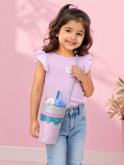 Mi Arcus - Girls Pink & Blue Glitter Tumbler Shaped Sling Bag