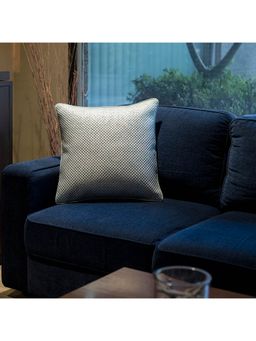 Maspar - Vintage Nostalgic Attire Vint Flow Cotton Print Foil Blue Haze Medium Cushion Cover