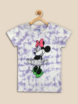 Kidsville - Kids Girls Mickey And Friends Purple Tie & Dye T-Shirt