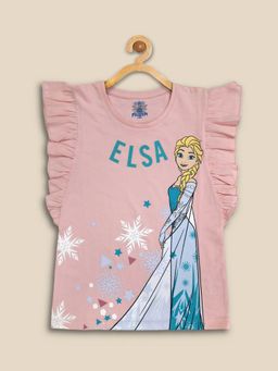 Kidsville - Kids Girls Frozen Pink Printed T-Shirt