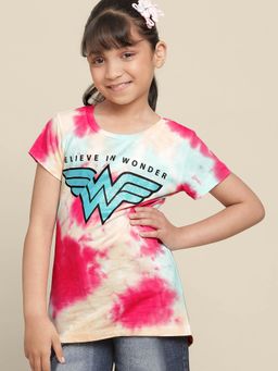 Kidsville - Kids Girls Wonder Woman Tie & Dye T-Shirt