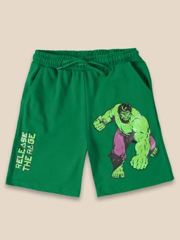 Kidsville - Hulk Regular Fit Absinthe Green Shorts For Kids Boys