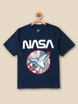 Kidsville - Kids Boys Nasa Blue Printed T-Shirt