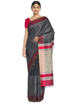 Fabindia - Black Hand Woven Silk Sari