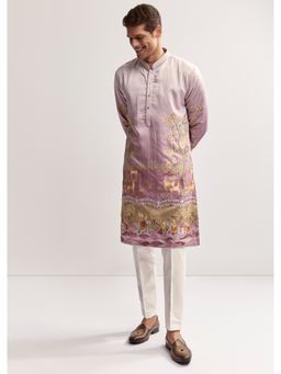 KALKI FASHION - Purple Silk Kurta and Pant for Men