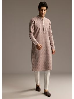 KALKI FASHION - Brown Jacquard Kurta and Pant for Men