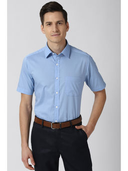 Peter England - Men Blue Half Sleeves Formal Shirt