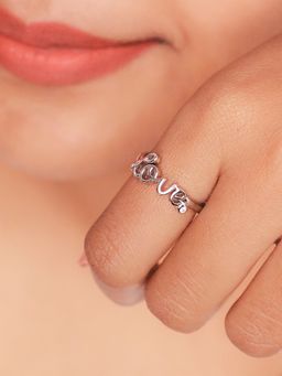 Silberry - 925 Sterling Silver Forever Love Ring for Womens and Girls