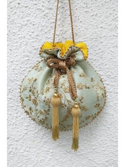 AMYRA - Aqua Sequin Embroidered Potli Bag