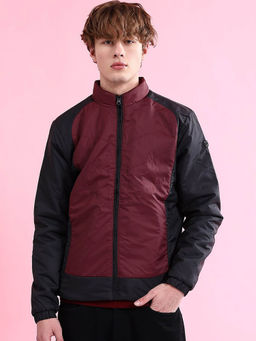The Indian Garage Co - Maroon Colorblock Regular Fit Jacket