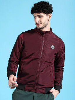 The Indian Garage Co - Maroon Solid Regular Fit Jacket