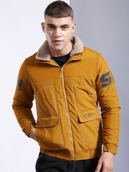 The Indian Garage Co - Mustard Solid Regular Fit Jacket