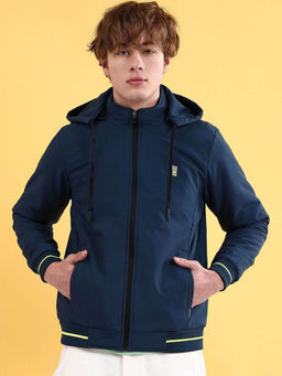 The Indian Garage Co - Navy Blue Printed Regular Fit Jacket