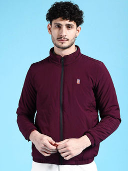 The Indian Garage Co - Wine Solid Regular Fit Jacket