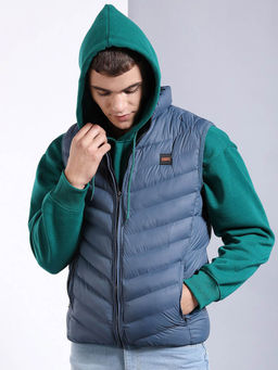 The Indian Garage Co - Blue Solid Regular Fit Jacket