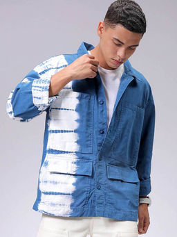 The Indian Garage Co - Teal Tie & Dye Relaxed Fit Jacket