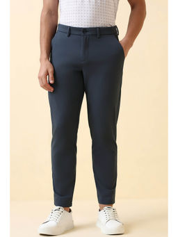 Allen Solly - Navy Blue Solid Regular Fit Trouser