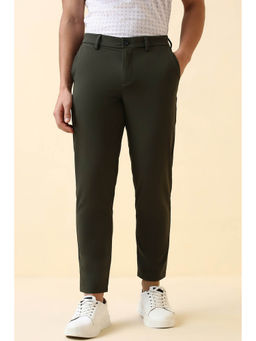 Allen Solly - Olive Solid Regular Fit Trouser