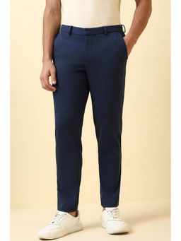 Allen Solly - Navy Blue Solid Regular Fit Trouser