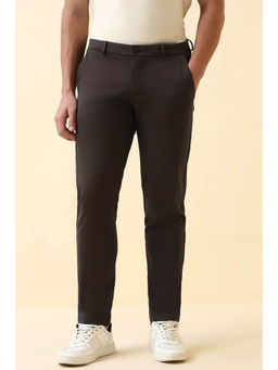Allen Solly - Brown Solid Regular Fit Trouser