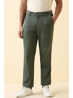 Allen Solly - Olive Solid Regular Fit Trouser