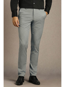 Louis Philippe - Grey Solid Slim Fit Trouser
