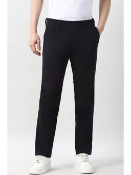 Peter England - Black Solid Slim Fit Trouser