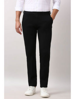 Peter England - Black Solid Slim Fit Trouser