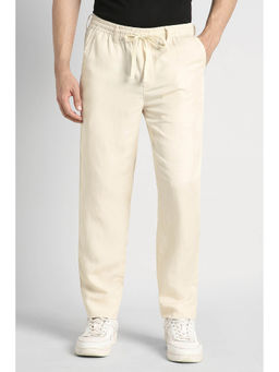 Simon Carter - Beige Solid Regular Fit Trouser