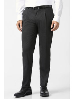 Van Heusen - Black Solid Slim Fit Trouser