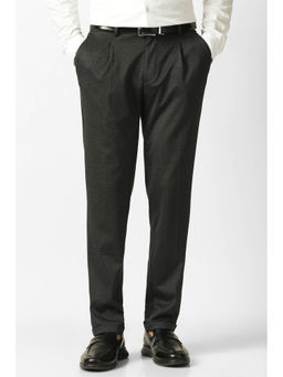 Van Heusen - Black Solid Slim Fit Trouser