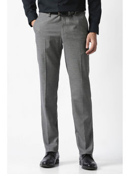 Van Heusen - Grey Solid Slim Fit Trouser