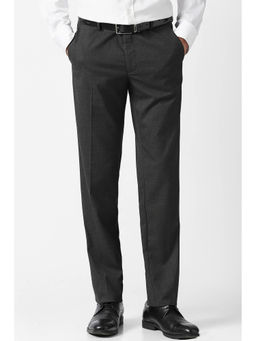 Van Heusen - Grey Solid Slim Fit Trouser