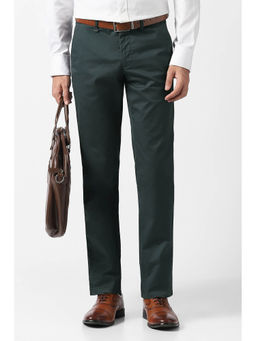 Van Heusen - Green Solid Slim Fit Trouser