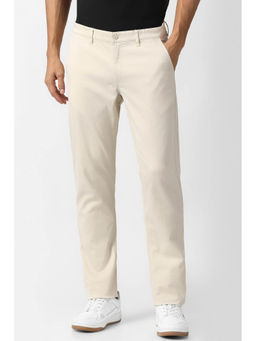 Van Heusen - Beige Solid Regular Fit Trouser