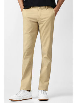 Van Heusen - Beige Solid Slim Fit Trouser