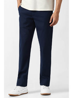 Van Heusen - Navy Blue Solid Slim Fit Trouser
