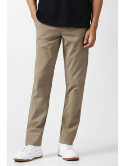 Van Heusen - Beige Stripes Slim Fit Trouser