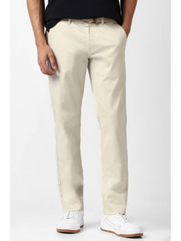Van Heusen - Beige Solid Slim Fit Trouser