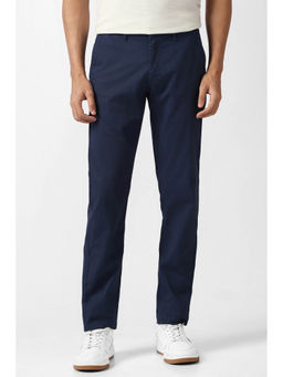 Van Heusen - Navy Blue Solid Slim Fit Trouser