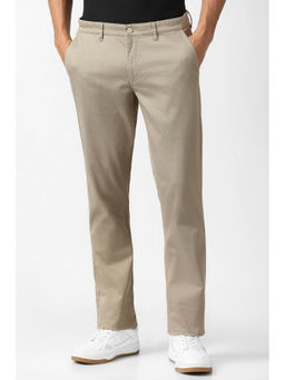 Van Heusen - Beige Solid Slim Fit Trouser