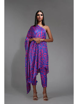 Shruti S - Printed One Shoulder Co-Ord (Set of 2)